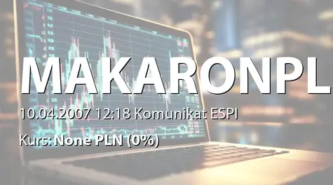 Makarony Polskie S.A.: Zatwierdzenie aneksu nr 3 do prospektu emisyjnego (2007-04-10)