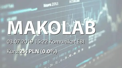 MakoLab S.A.: Wypłata dywidendy - 0,02 PLN - uzupełnienie (2019-07-03)