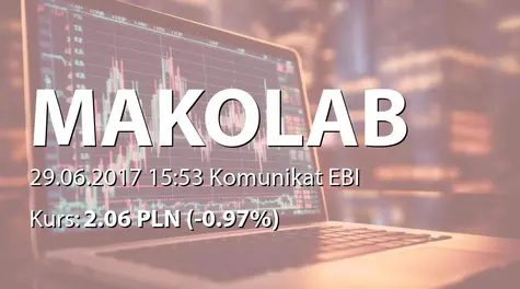 MakoLab S.A.: Wypłata dywidendy - 0,06 PLN (2017-06-29)