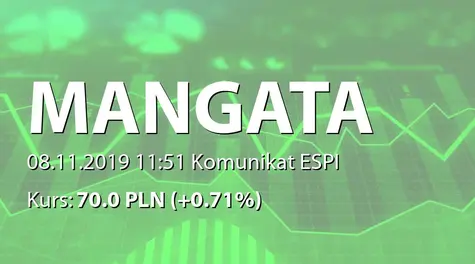 MANGATA HOLDING S.A.: Korekta raportu ESPI 22/2019 (2019-11-08)