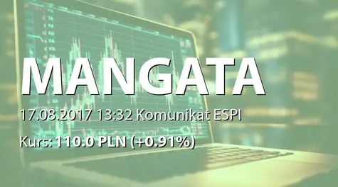 MANGATA HOLDING S.A.: NWZ - projekty uchwał: wypłata dla akcjonariuszy z części kapitały własnego (2017-08-17)