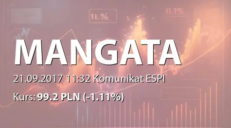 MANGATA HOLDING S.A.: NWZ - zwołanie obrad, porządek obrad (2017-09-21)