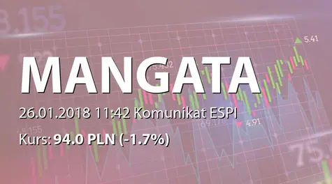 MANGATA HOLDING S.A.: Terminy przekazywania raportów okresowych w 2018 roku (2018-01-26)