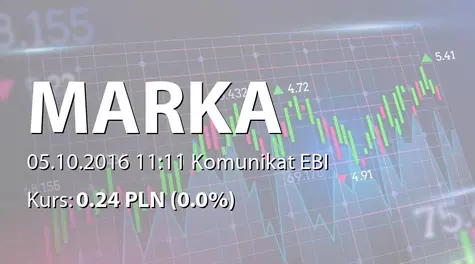 Marka S.A.: Korekta raportu EBI 37/2016 (2016-10-05)