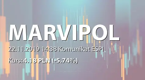 Marvipol Development S.A.: NWZ - projekty uchwał: zgoda na zawieranie umów sprzedaży lokali przez Spółkę lub spółki zależne na rzecz członków zarządu oraz kadry kierowniczej (2019-11-22)