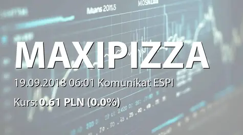 Maxipizza S.A.: Cena emisyjna akcji serii G - 0,50 PLN (2018-09-19)