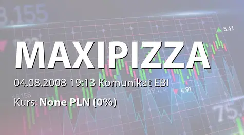 Maxipizza S.A.: Raport półroczny za I półrocze 2008 (2008-08-04)