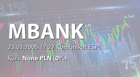 mBank S.A.: Dofinansowanie Fundacji BRE Banku (2005-03-23)