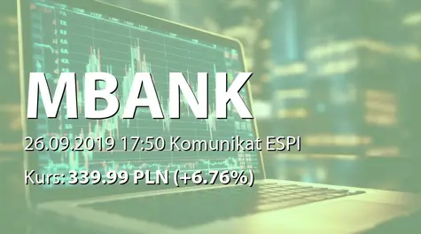 mBank S.A.: Komunikat Commerzbank AG ws. zatwierdzenia strategii biznesowej (2019-09-26)