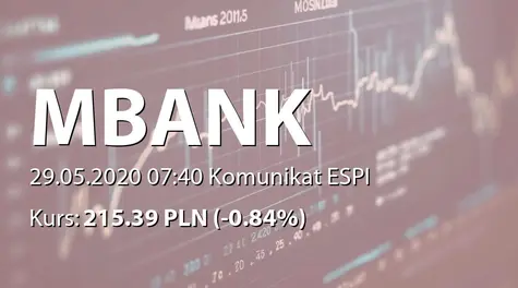 mBank S.A.: Wykup niektórych obligacji (2020-05-29)