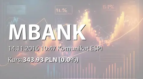 mBank S.A.: Zbycie akcji przez Wiceprezesa Zarządu (2016-11-14)