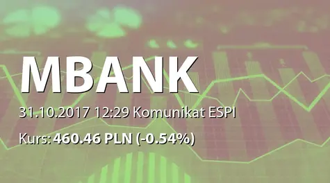 mBank S.A.: Zbycie akcji przez Wiceprezesa Zarządu (2017-10-31)
