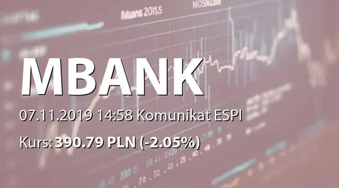 mBank S.A.: Zestawienie transakcji na akcjach (2019-11-07)