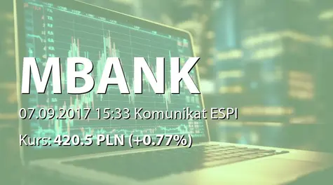mBank S.A.: Zestawienie transakcji na obligacjach (2017-09-07)