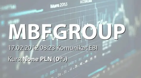 MBF Group  S.A.: Oświadczenie zarządu w przedmiocie stosowania dobrych praktyk (2012-02-17)