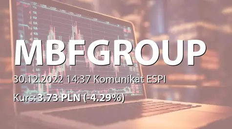 MBF Group  S.A.: Umowa konsultingowa z YVL General Trading  (2022-12-30)