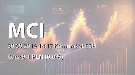 MCI Capital Alternatywna Spółka Inwestycyjna S.A.: Przyjęcie planu połączenia z MCI Fund Management sp. z o.o. (2019-09-30)