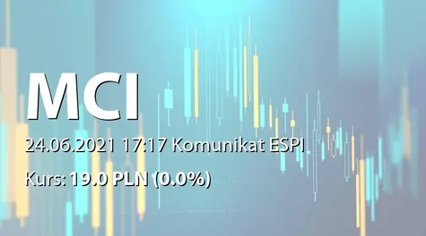 MCI Capital Alternatywna Spółka Inwestycyjna S.A.: Zamiana akcji w KDPW w związku z połączeniem z Private Equity Managers SA (2021-06-24)