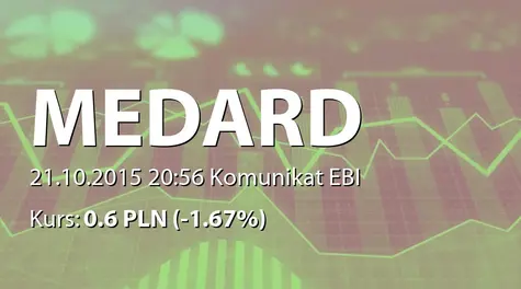 Medard S.A.: NWZ - projekty uchwał: zmiana nazwy, zmiany w statucie, emisja warrantów serii A, B, C, emisja akcji serii D1, D2 i D3 (2015-10-21)