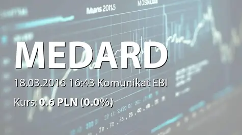 Medard S.A.: Rezygnacja i powołanie Prezesa Zarządu (2016-03-18)