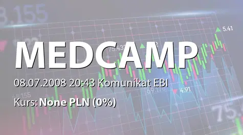 MEDCAMP S.A.: Umowy lokaty z Bankiem DnB NORD Polska SA - 1,5 mln zł (2008-07-08)