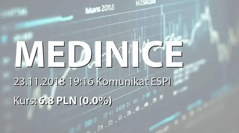 Medinice S.A.: NWZ - ogłoszenie i projekty uchwał: zmiany w RN (2018-11-23)