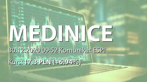 Medinice S.A.: Umowa o dofinansowanie projektu (2020-12-30)