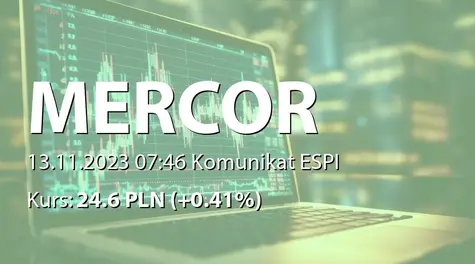 Mercor S.A.: Raport za październik 2023  (2023-11-13)