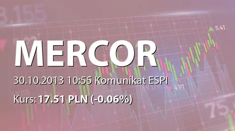 Mercor S.A.: Spełnienie się warunków zawieszających z umowy z Assa Abloy (2013-10-30)