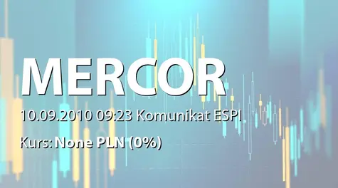 Mercor S.A.: Sprzedaż akcji przez osobę powiązaną (2010-09-10)