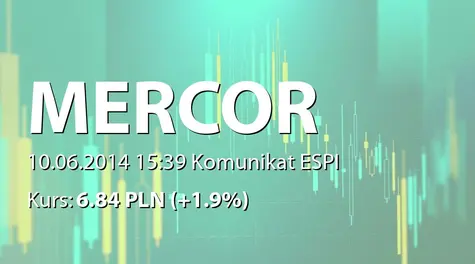 Mercor S.A.: WZA - zwołanie obrad: podział zysku (2014-06-10)