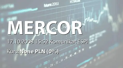 Mercor S.A.: Zakup akcji przez osobę powiązaną (2008-10-17)
