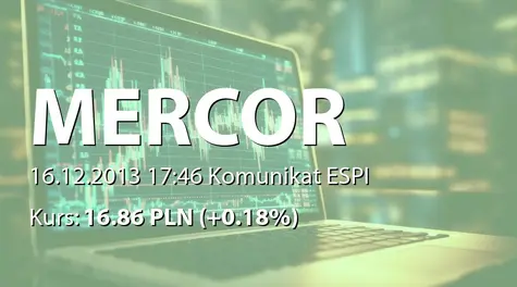 Mercor S.A.: Zmiana umowy przedwstępnej oraz zawarcie umów przyrzeczonych z ASSA ABLOY  (2013-12-16)