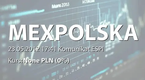 Mex Polska S.A.: Uchwała zarządu GPW ws. wprowadzenia akcji serii A, B i C do obrotu (2012-05-23)