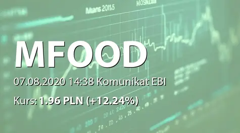 M FOOD S.A.: Korekta raportu EBI 9/2020 (2020-08-07)