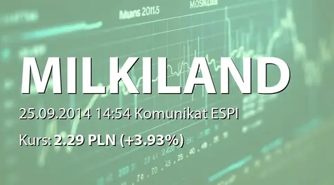 MLK Foods Public Company LTD: Failure to observe certain obligations of the Loan Facility Agreement 
with a Syndicate of Banks
 (2014-09-25)