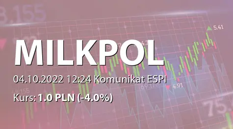Milkpol S.A.: Cena emisyjna akcji serii D - 1,23 PLN (2022-10-04)