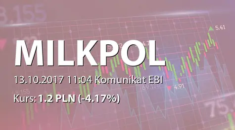 Milkpol S.A.: Raport za wrzesieĹ 2017 (2017-10-13)