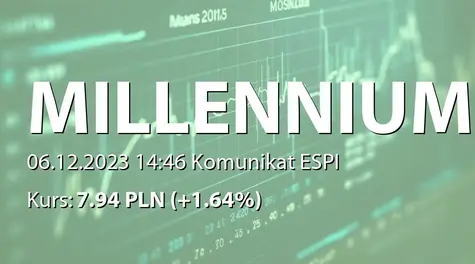 Bank Millennium S.A.: Nieskorzystanie z prawa do wcześniejszego wykupu obligacji podporządkowanych serii W (2023-12-06)