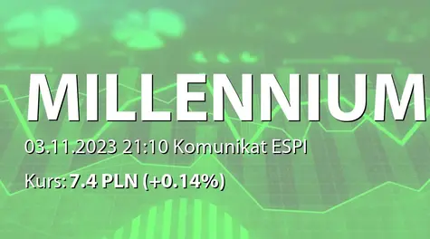 Bank Millennium S.A.: Pierwsze notowanie obligacji nieuprzywilejowanych senioralnych po asymilacji (2023-11-03)