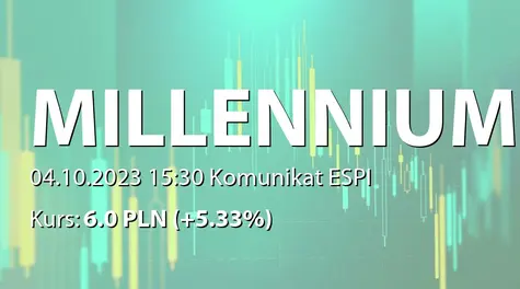 Bank Millennium S.A.: Szacunkowa wartość rezerw na ryzyko prawne związane z portfelem walutowych kredytów hipotecznych w III kwartale 2023 (2023-10-04)