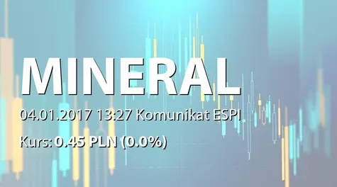 Mineral Midrange S.A.: Korekta raportu ESPI 2/2017 (2017-01-04)
