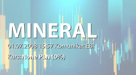 Mineral Midrange S.A.: Projekcje finansowe (2008-07-01)