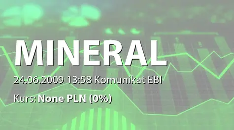 Mineral Midrange S.A.: Umowa z PGE Górnictwo i Energetyka SA (2009-06-24)