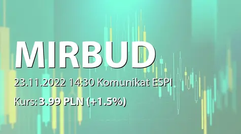 Mirbud S.A.: Umowa na budowę kompleksu budynków produkcyjno-montażowych (2022-11-23)