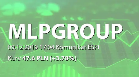 MLP Group S.A.: Wypłata zaliczki na poczet dywidendy  - 0,22 PLN (2019-12-09)