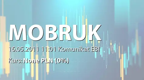 Mo-Bruk S.A.: WZA - zwołanie obrad: podział zysku, zmiana uchwały ws. emisji obligacji, dematerializacji obligacji oraz wprowadzenie obligacji do obrotu  (2011-05-16)