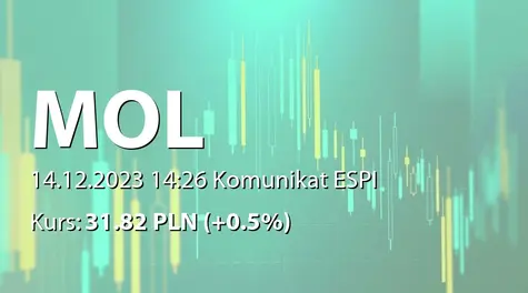 MOL Magyar Olaj - es Gazipari Nyilvanosan Mukodo Reszvenytarsasag: Moody’s improved the outlook to positive from stable and affirmed investment grade credit rating at Baa3 (2023-12-14)