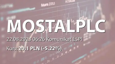 Mostostal Płock S.A.: Szacunkowe wyniki za I półrocze 2023 (2023-08-22)