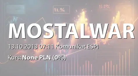 Mostostal Warszawa S.A.: Umowa dot. projektu Opole z PGE Górnictwo i Energetyka Konwencjonalna SA (2013-10-13)